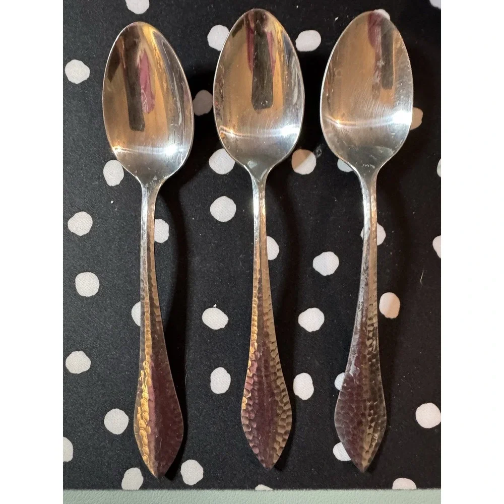 12 Piece Martha Stewart MSE Stainless Steel Hammered Silverware Replacements